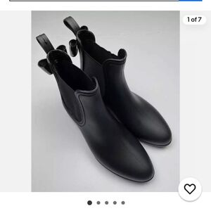 Catherine Malandrino Black Bow Brielle Rain Boot Size 9.5